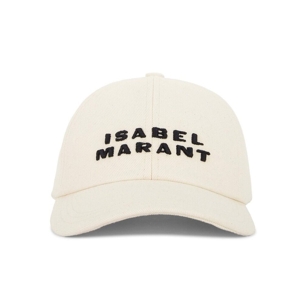 ISABEL MARANT Tyron Logo-Embroidered Cotton-Twill  Baseball Cap In Ecru Black  5